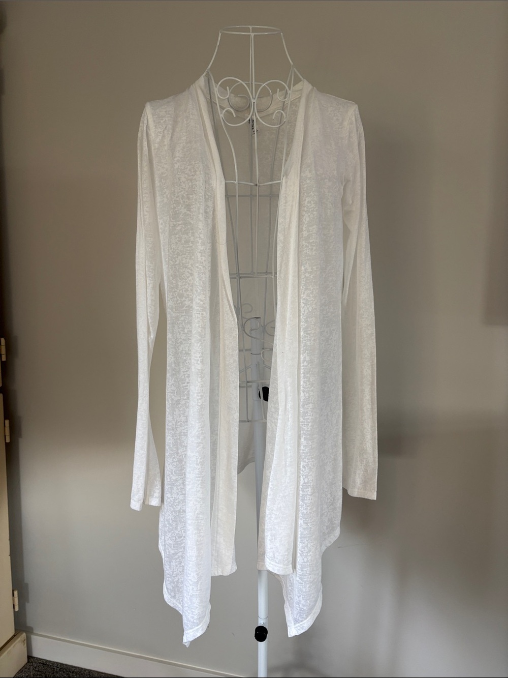 Victoria's Secret White Draped Open-Front Cardigan